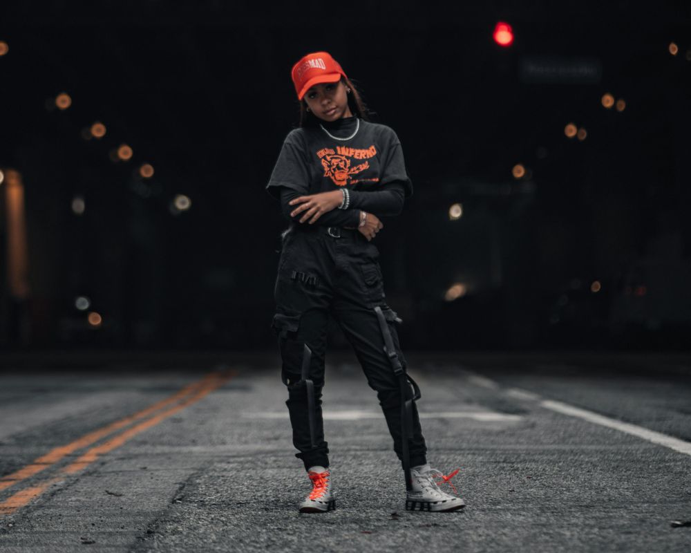 PANTALON CARGO NOIR FEMME