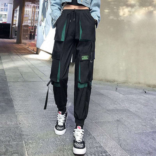 Pantalon cargo femme à poches safari