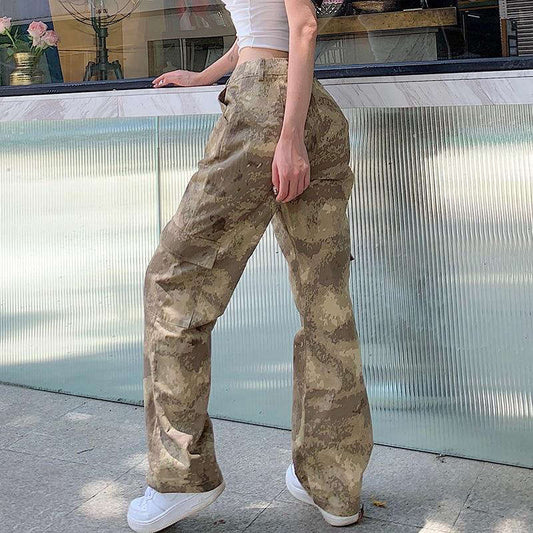Pantalon cargo femme évasé