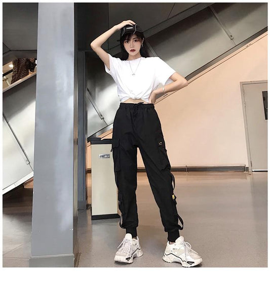 Pantalon cargo femme mode coréenne