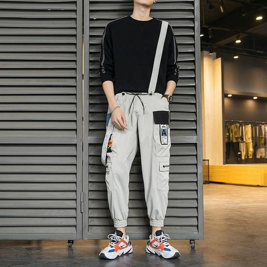 Pantalon cargo homme avec bretelle