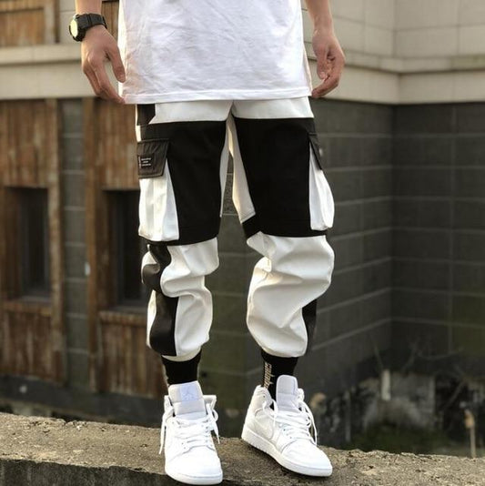 Pantalon cargo homme bicolore avec poches