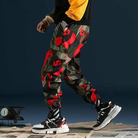 Pantalon cargo homme camouflage militaire adjustable aux chevilles