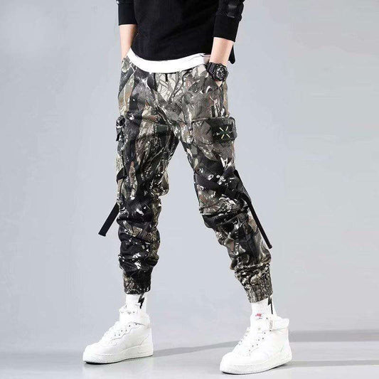 Pantalon cargo homme camouflage militaire taille élastique