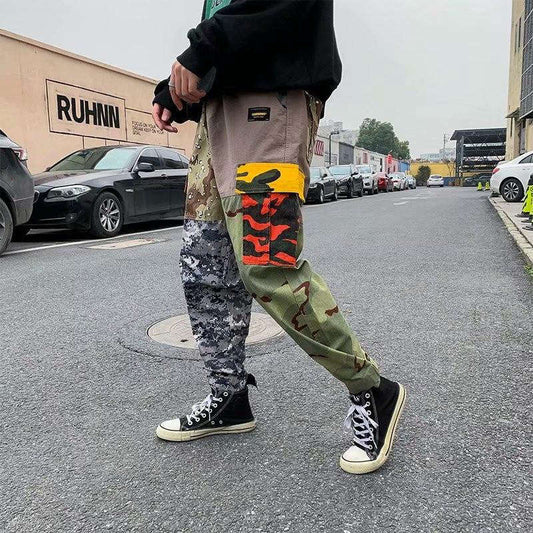 Pantalon cargo homme camouflages multicolores
