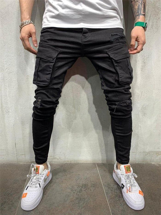 Pantalon cargo homme déchiré