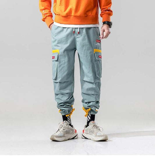 Pantalon cargo homme lacets chevilles