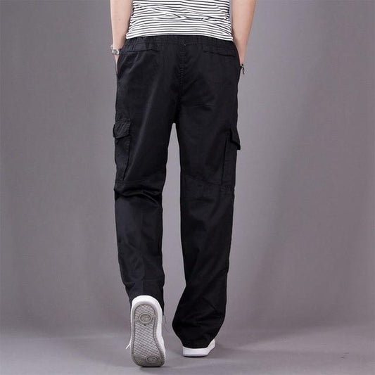 Pantalon cargo homme taille élastique coupe large