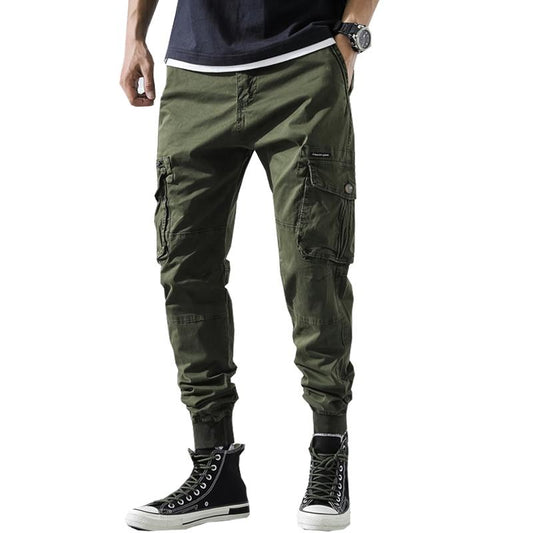 Pantalon cargo homme vert militaire poches classiques